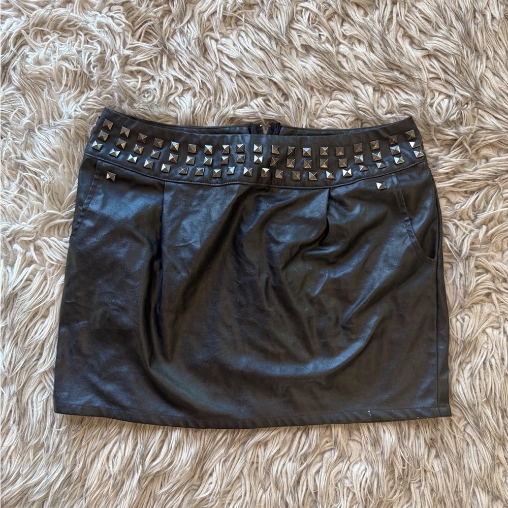 Forever 21 Black Studded Mini Skirt